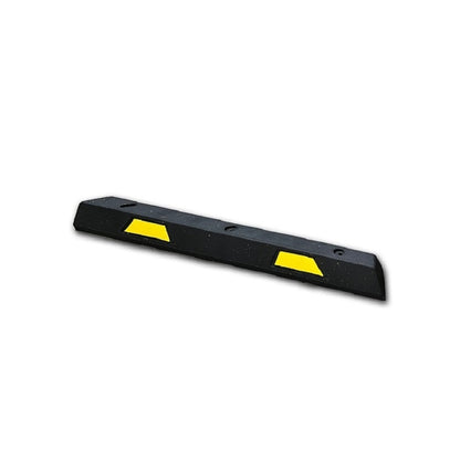 Rubber Car Stop 4' with Yellow Stripes