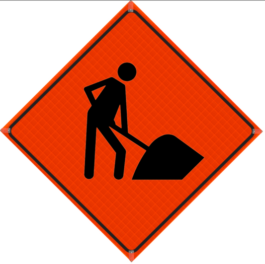 Plasticade Canada Road Work Ahead (TC-2B) Roll-Up Traffic Sign 36" x 36" (91.44cm x 91.44cm) - MUTCD Canada compliant portable construction zone sign - supplynow.ca