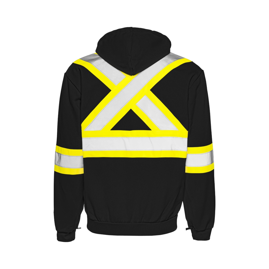 High Visibility Safety Hoodie with Detachable Hood, 4" Reflective Tape