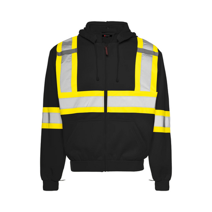 High Visibility Safety Hoodie with Detachable Hood, 4" Reflective Tape