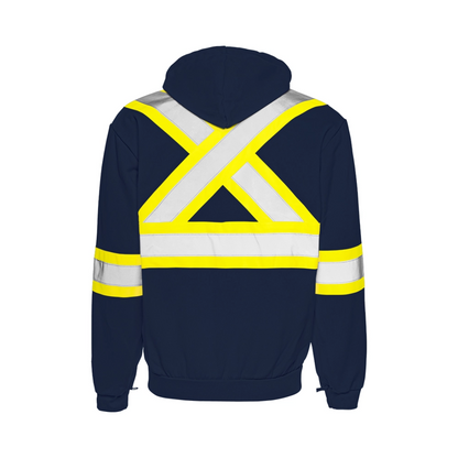 High Visibility Safety Hoodie with Detachable Hood, 4" Reflective Tape