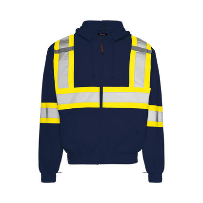 High Visibility Safety Hoodie with Detachable Hood, 4" Reflective Tape