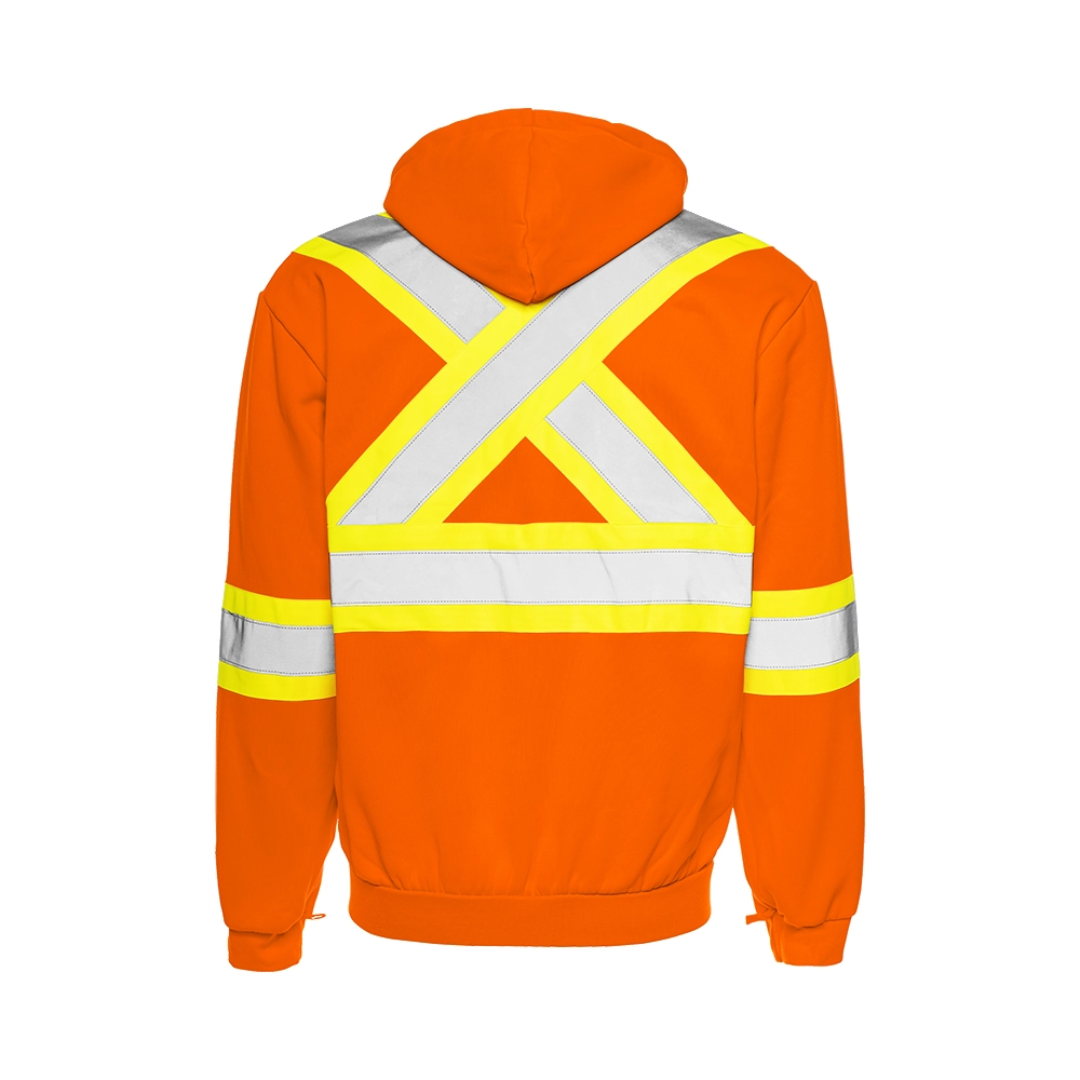High Visibility Safety Hoodie with Detachable Hood, 4" Reflective Tape