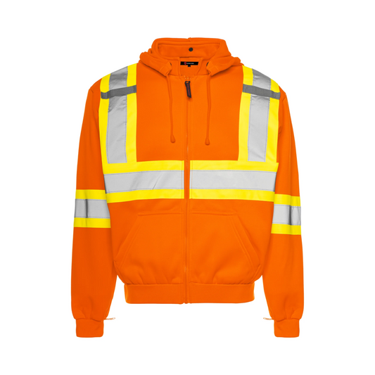 High Visibility Safety Hoodie with Detachable Hood, 4" Reflective Tape