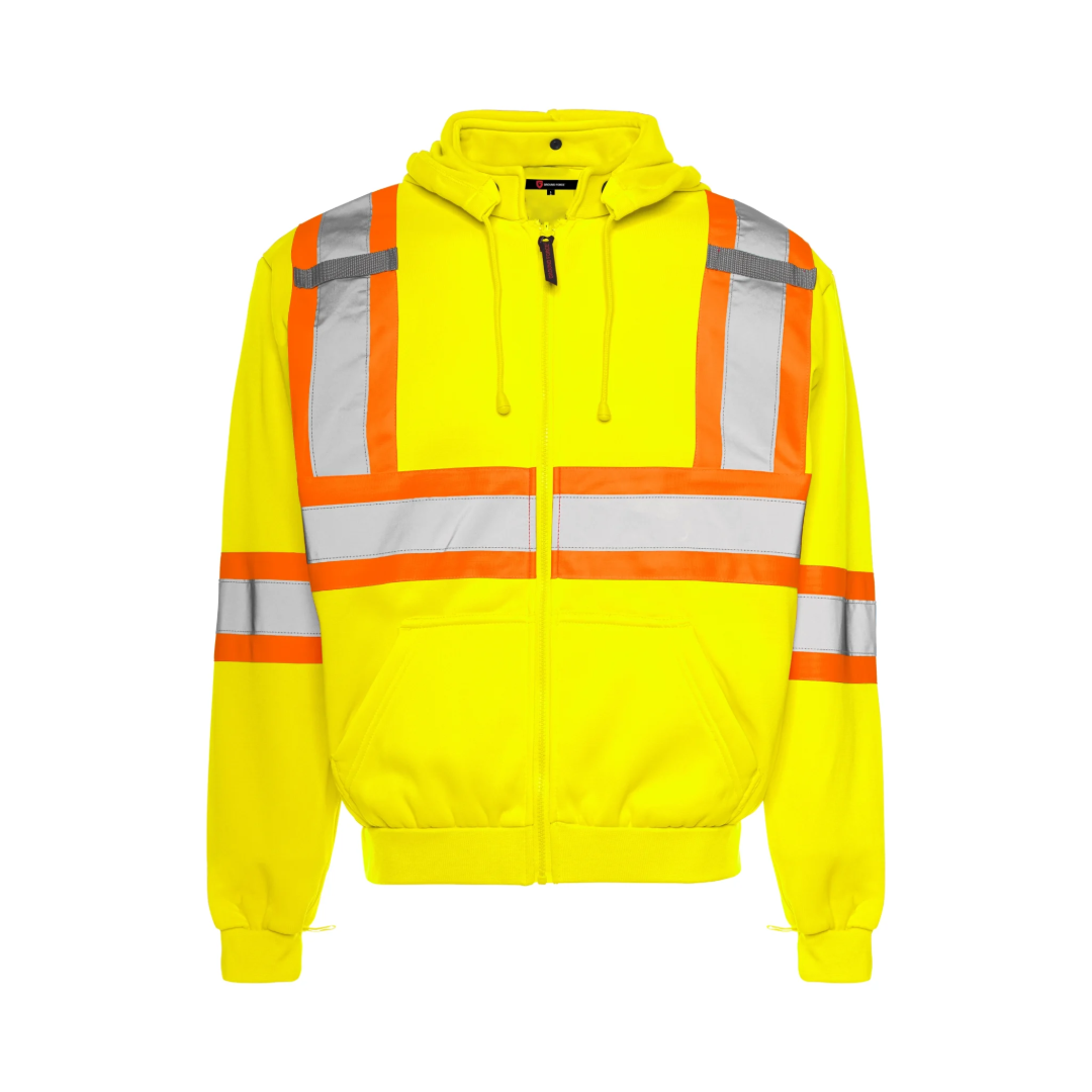 High Visibility Safety Hoodie with Detachable Hood, 4" Reflective Tape
