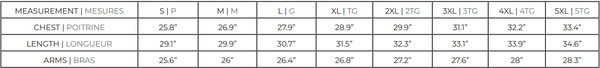 Sizing Chart