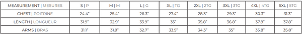 Sizing Chart