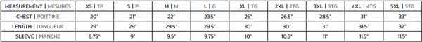Sizing Chart