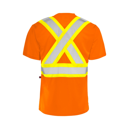 High Visibility Safety T-Shirt, Polyester, 4" Reflective Tape
