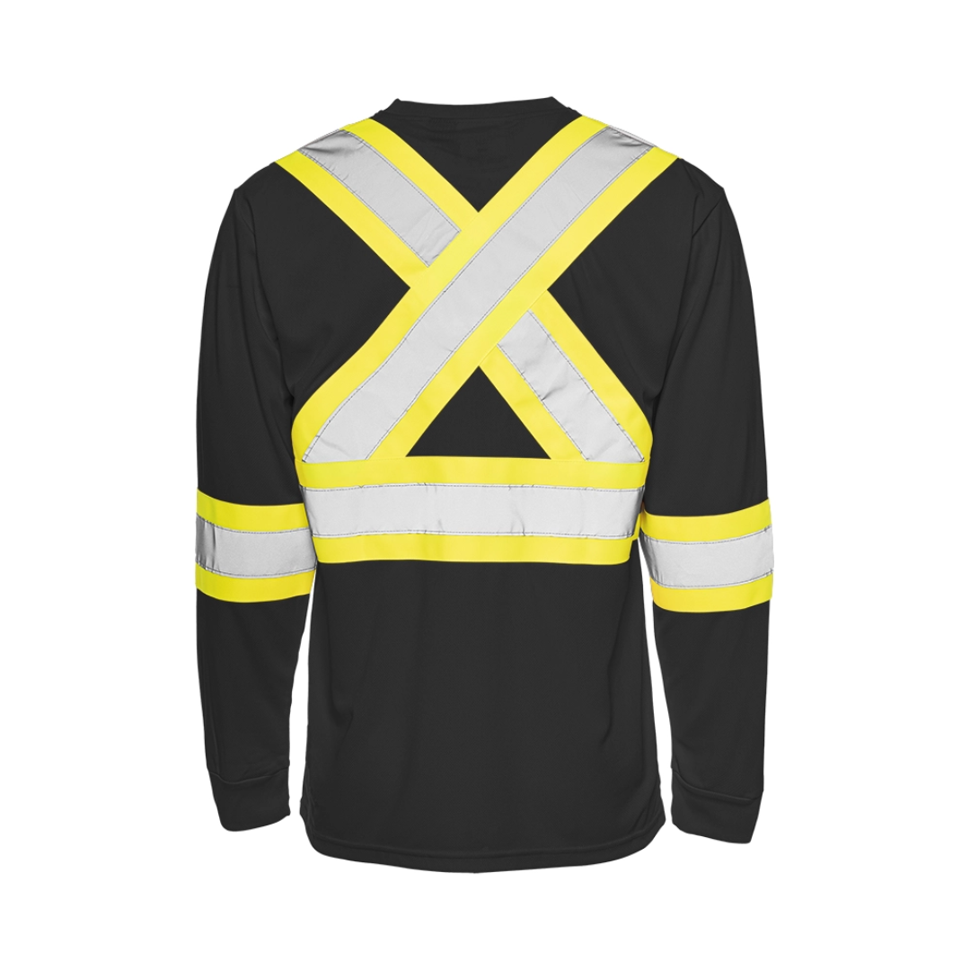 High Visibility Safety T-Shirt, Polyester, 4" Reflective Tape, Long Sleeve