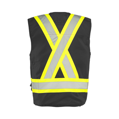 Deluxe Surveyor Vest, 4" Reflective Tape, 17 Pockets