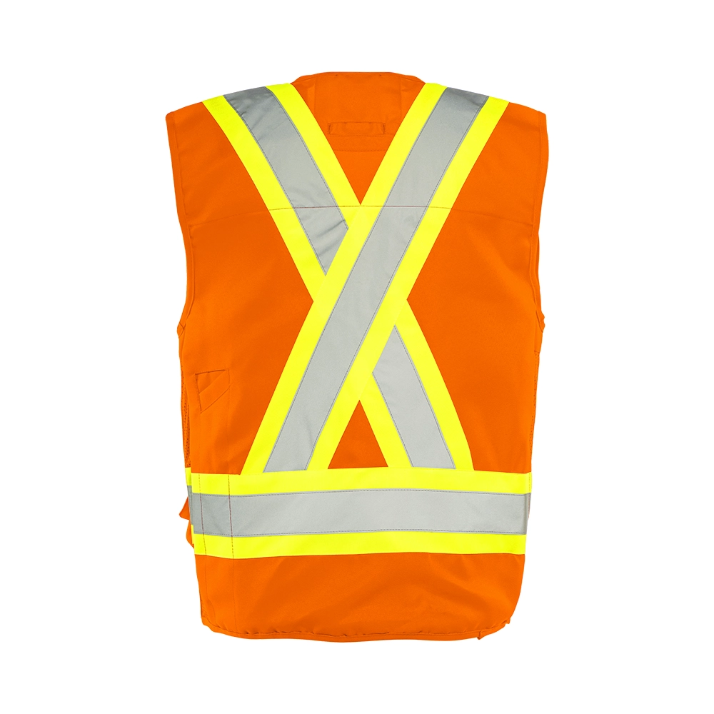 Deluxe Surveyor Vest, 4" Reflective Tape, 17 Pockets