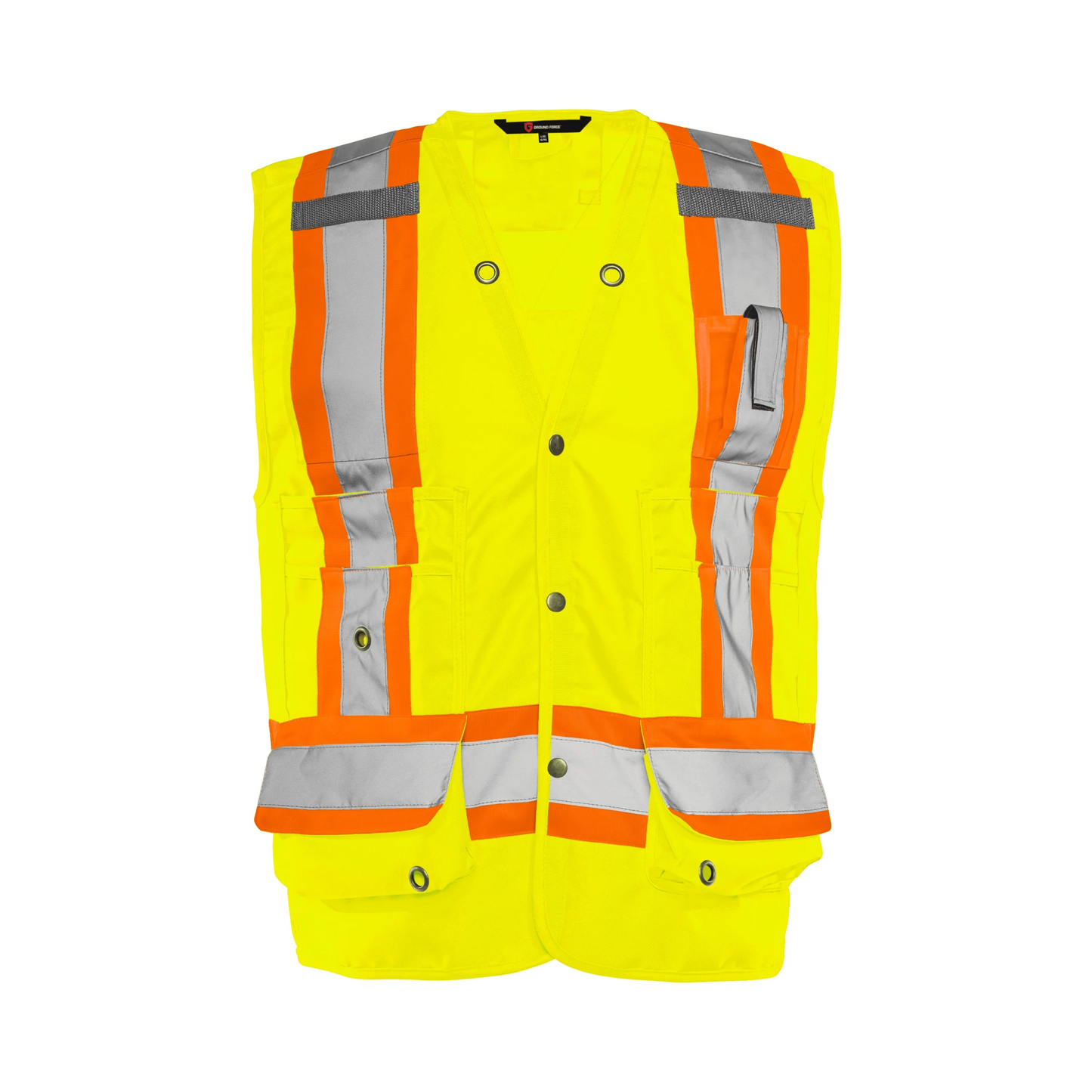 Deluxe Surveyor Vest, 4" Reflective Tape, 17 Pockets
