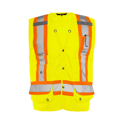 Deluxe Surveyor Vest, 4" Reflective Tape, 17 Pockets