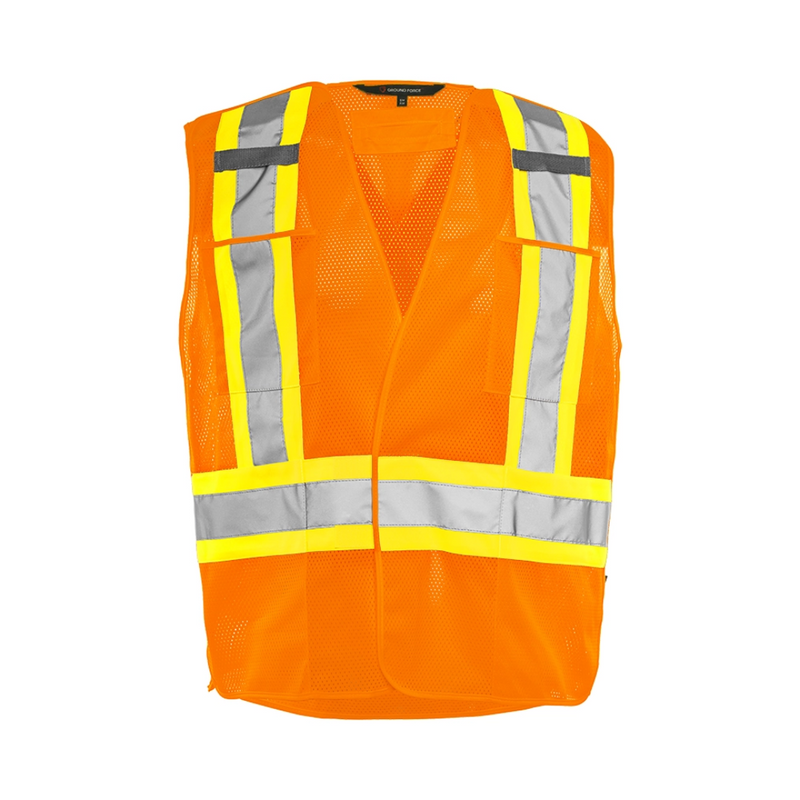 5 Pt. Tearaway Mesh High Visibility Safety Vest, 4" Reflective Tape, 4 Pockets
