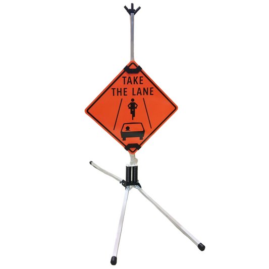 DOUBLE SPRING ALUMINUM SIGN STAND WITH SIGN HOLDERS FOR RIGID SIGNS