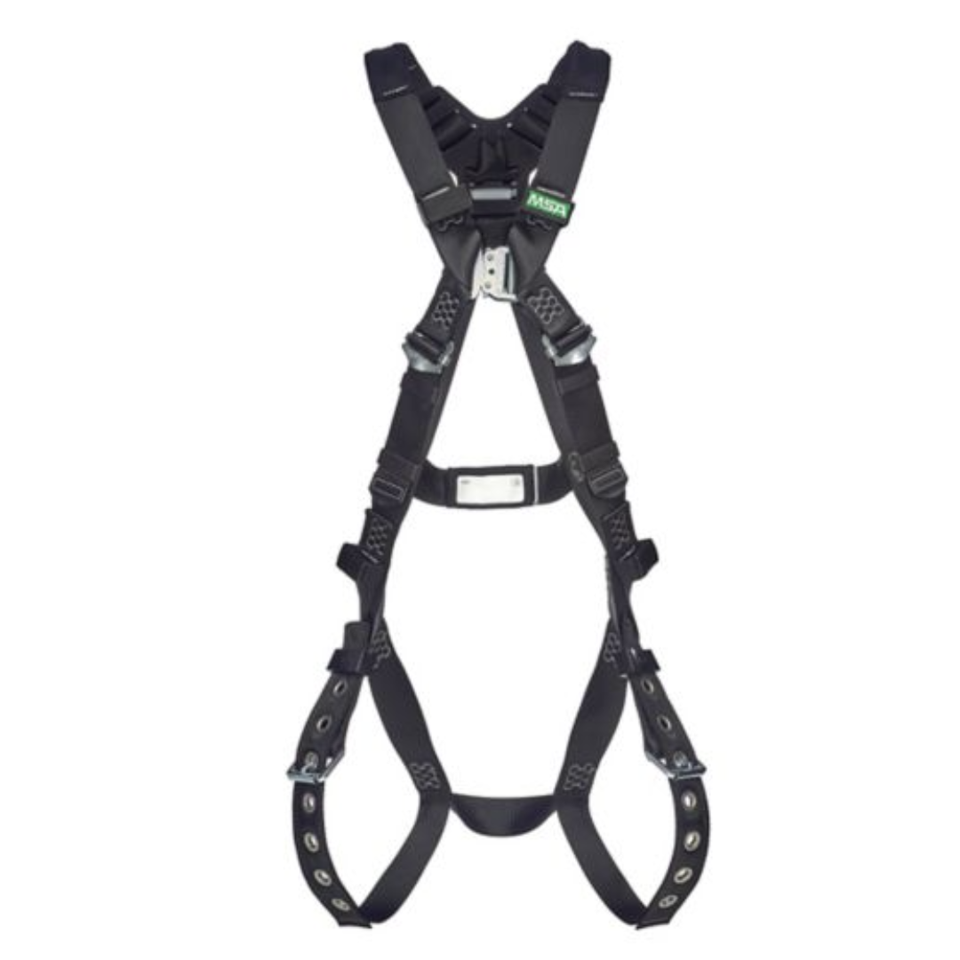V-Form Arc Flash Harness, Back & Hip Web Loop, Tongue Buckle Leg Straps