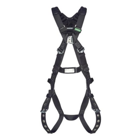 V-Form Arc Flash Harness, Back D-Ring, Tongue Buckle Leg Straps