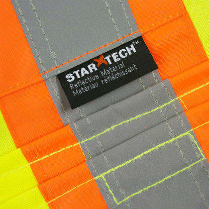 Hi-Vis 600D PU-Coated Oxford Poly Surveyor's Safety Vest - Snap Closure