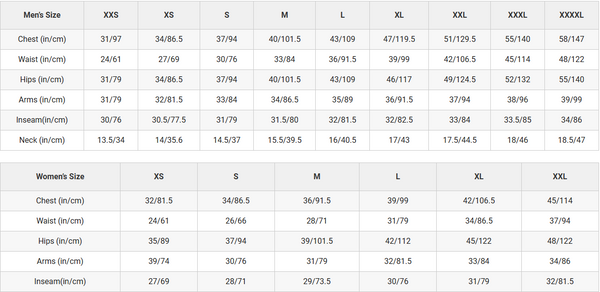 Sizing Chart