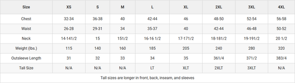 Sizing Chart