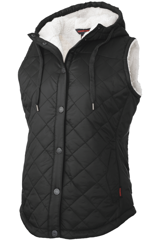 Tough Duck WV10 Quilted Sherpa Lined Vest – Black - Supplynow.ca