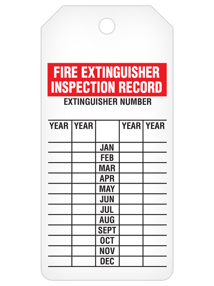 Monthly Inspection Tags for Fire Extinguisher- Roll of 100