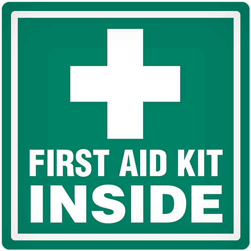 First Aid Kit Inside Vehicle Sticker 25 per Pack