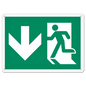 Plastic Running Man Exit Sign Down (10" x 14" )