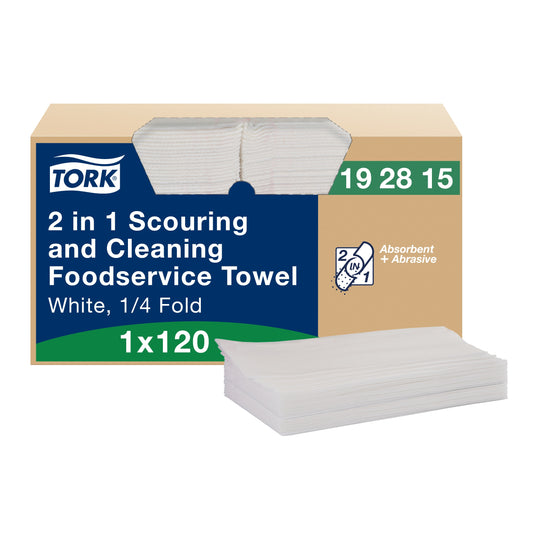Tork 2 in 1 Scouring and Cleaning Foodservice Towel White