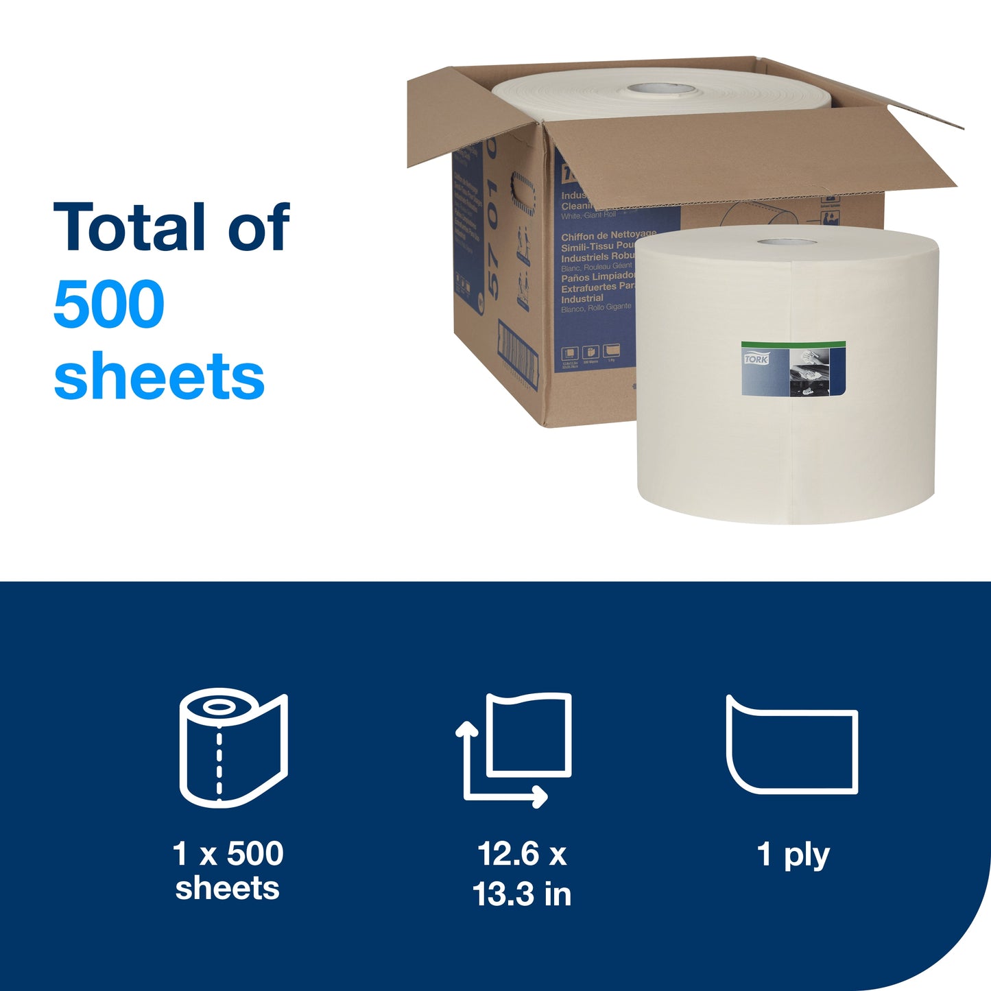 Tork Heavy Duty Cleaning Cloth White Giant Roll W1