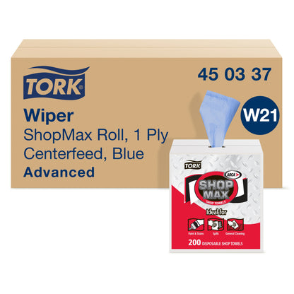 Tork ShopMax Heavy Duty Centerfeed Paper Towel Blue Self Dispensing