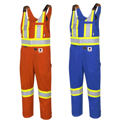 FR-TECH® FR/ARC Rated 7oz Hi-Viz Safety Bib Overalls - 88/12 Cotton/Nylon