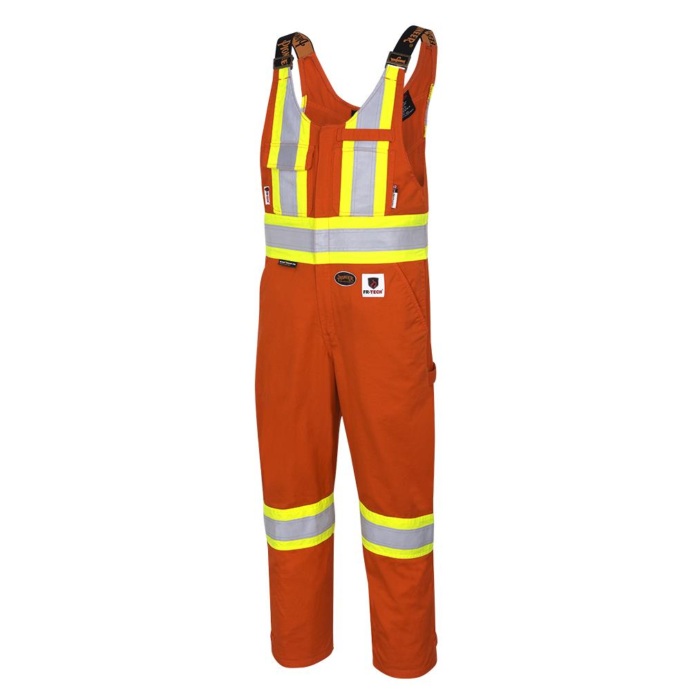 FR-TECH® FR/ARC Rated 7oz Hi-Viz Safety Bib Overalls - 88/12 Cotton/Nylon