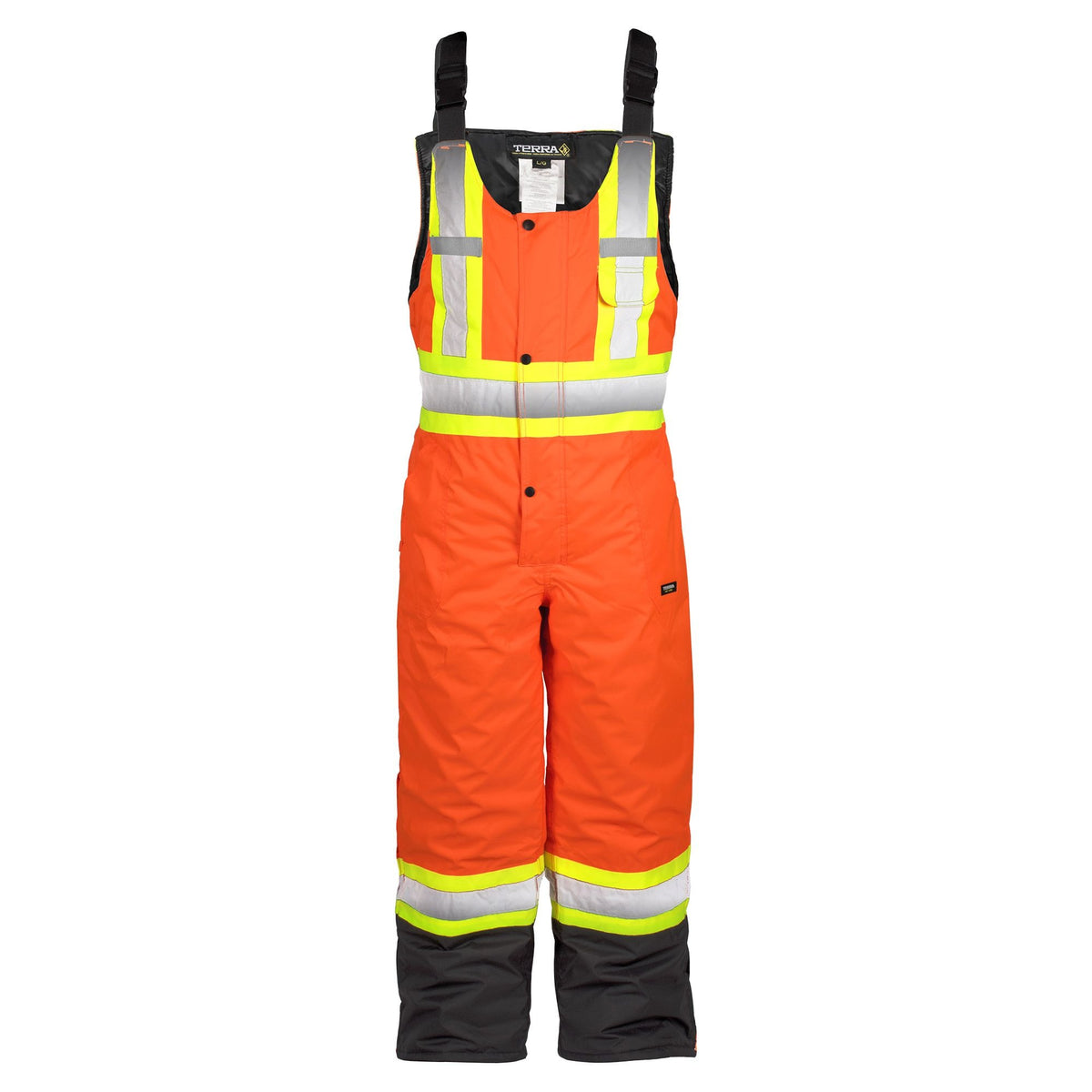 Terra Winter Bib Overalls Orange and Black