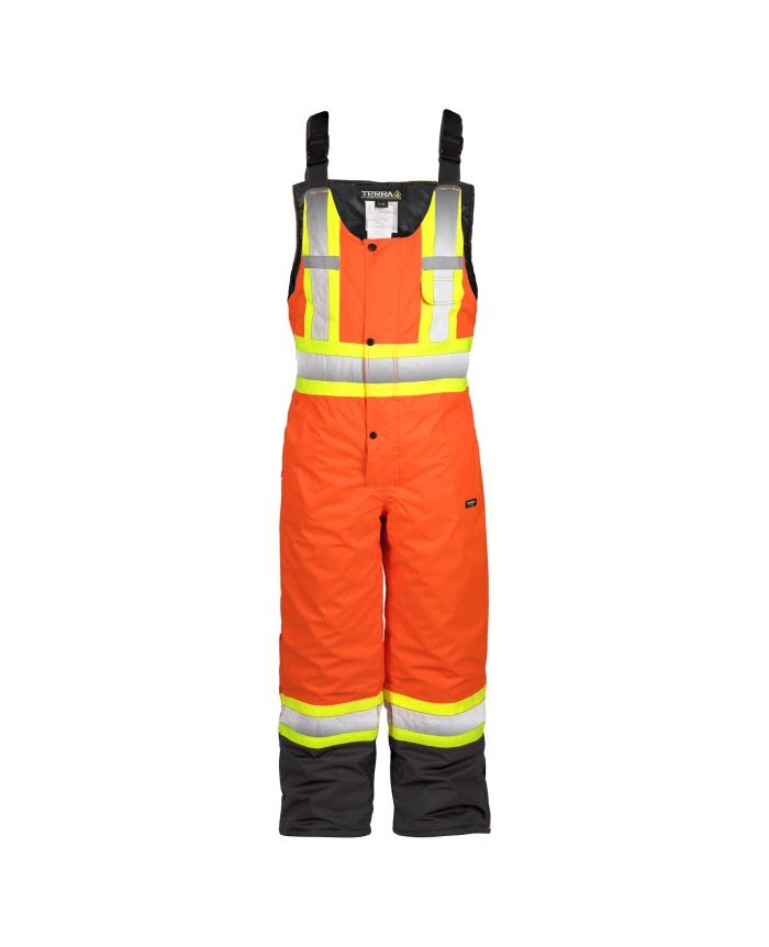 Terra Winter Bib Overalls Orange and Black
