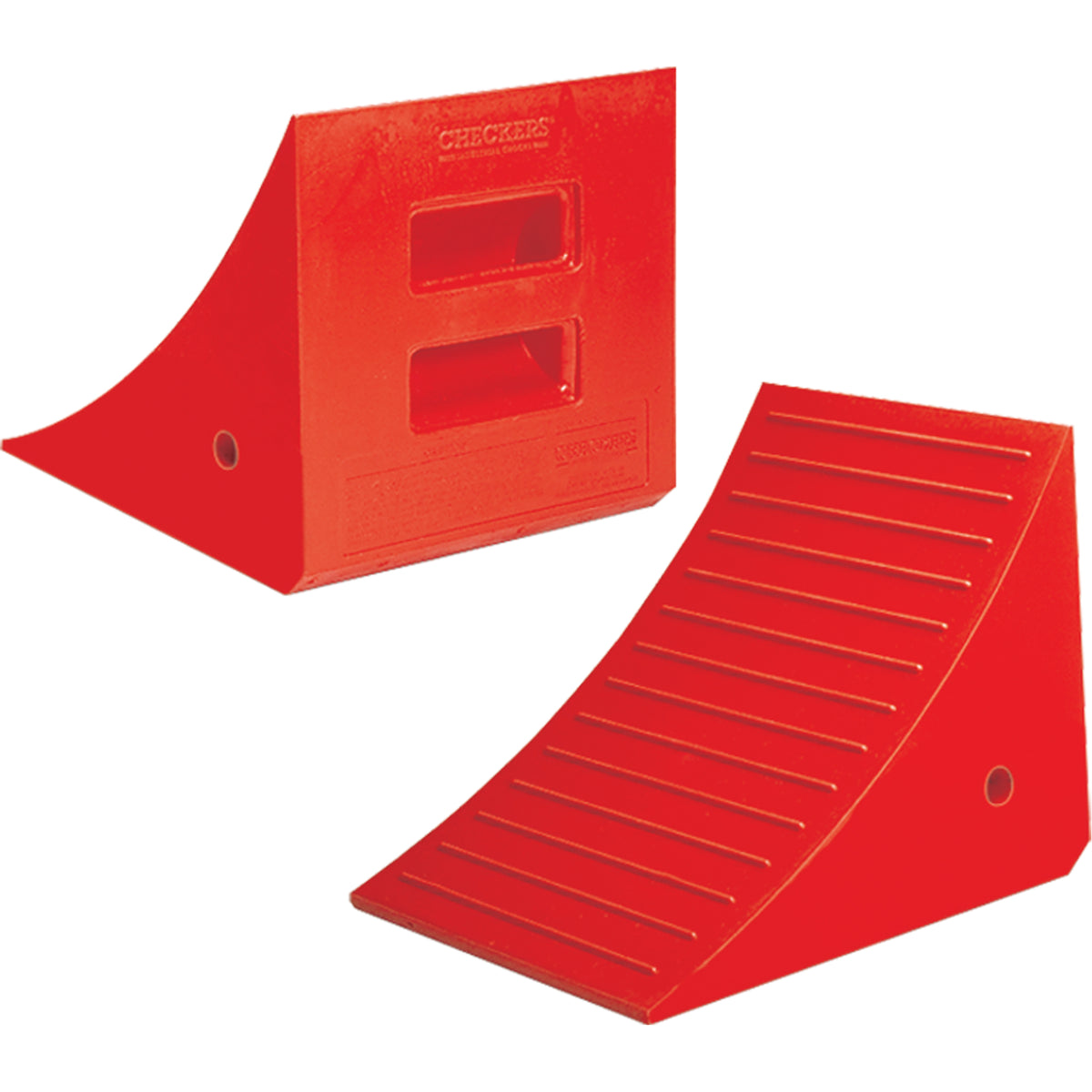 Heavy-Duty Wheel Chocks, Polyurethane, Orange, 14" W x 17" D x 14" H