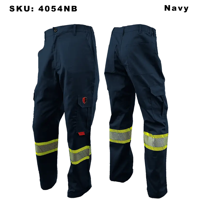 FR High Visibility Pants Blue 4" Reflective Stripe