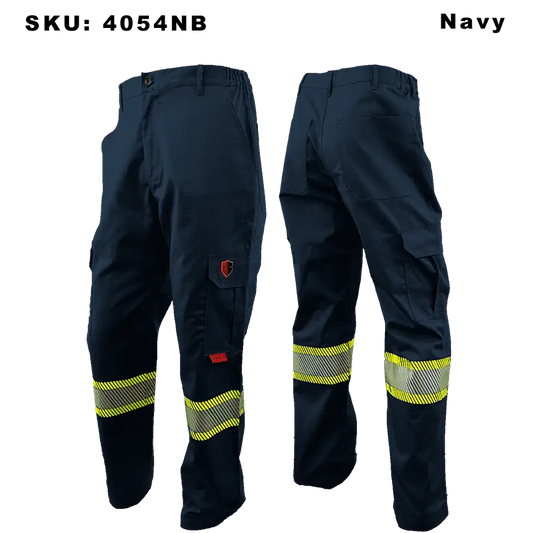 FR High Visibility Pants Blue 4" Reflective Stripe