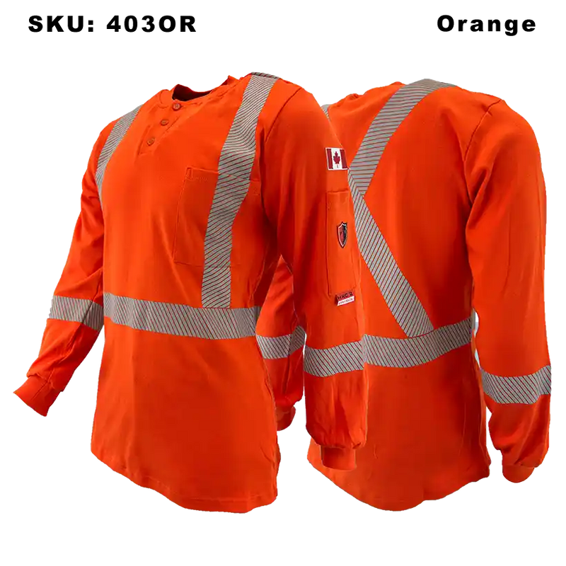 High Vis FR Long Sleeve T-Shirt, 2" Stripe