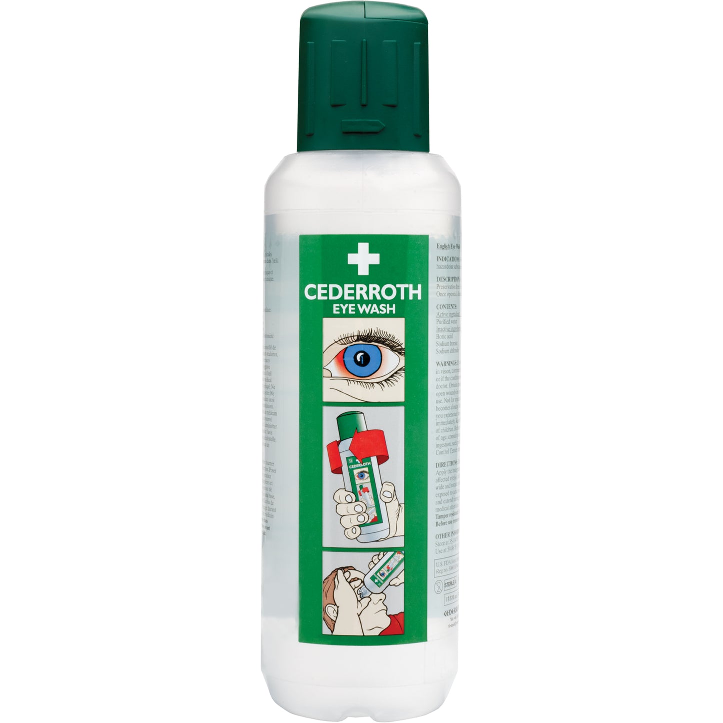 Cederroth Eyewash Solution, Full Bottle, 500 ml