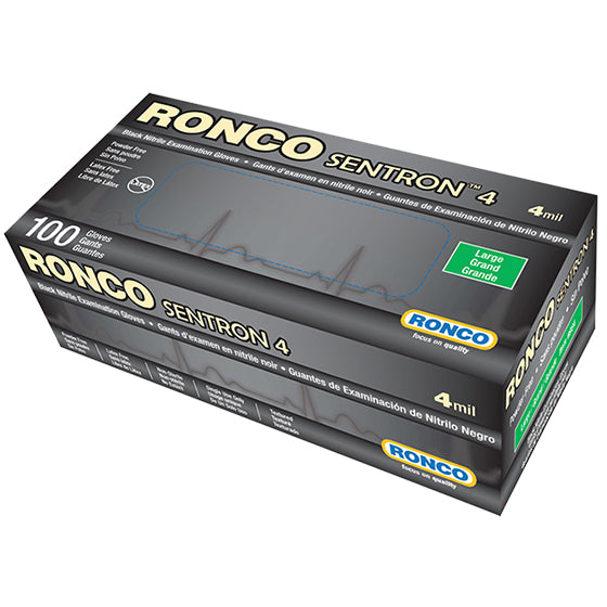 4 Mil Black Nitrile Gloves | Box of 100