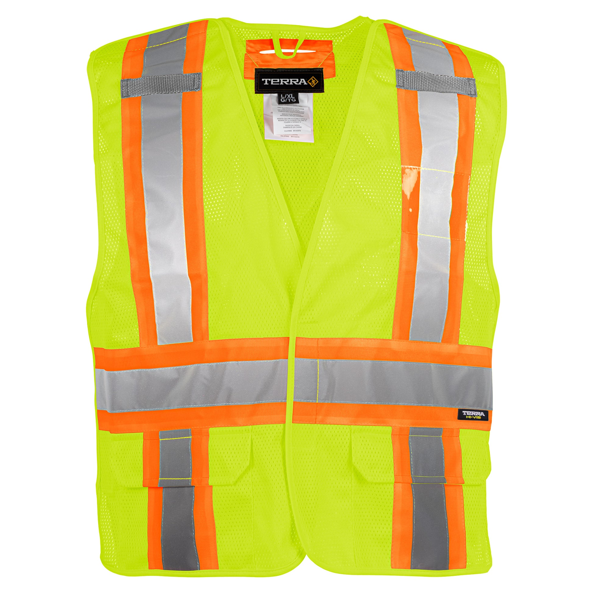 TERRA Hi-Vis 5 Point Tear Away Mesh Vest - supplynow.ca