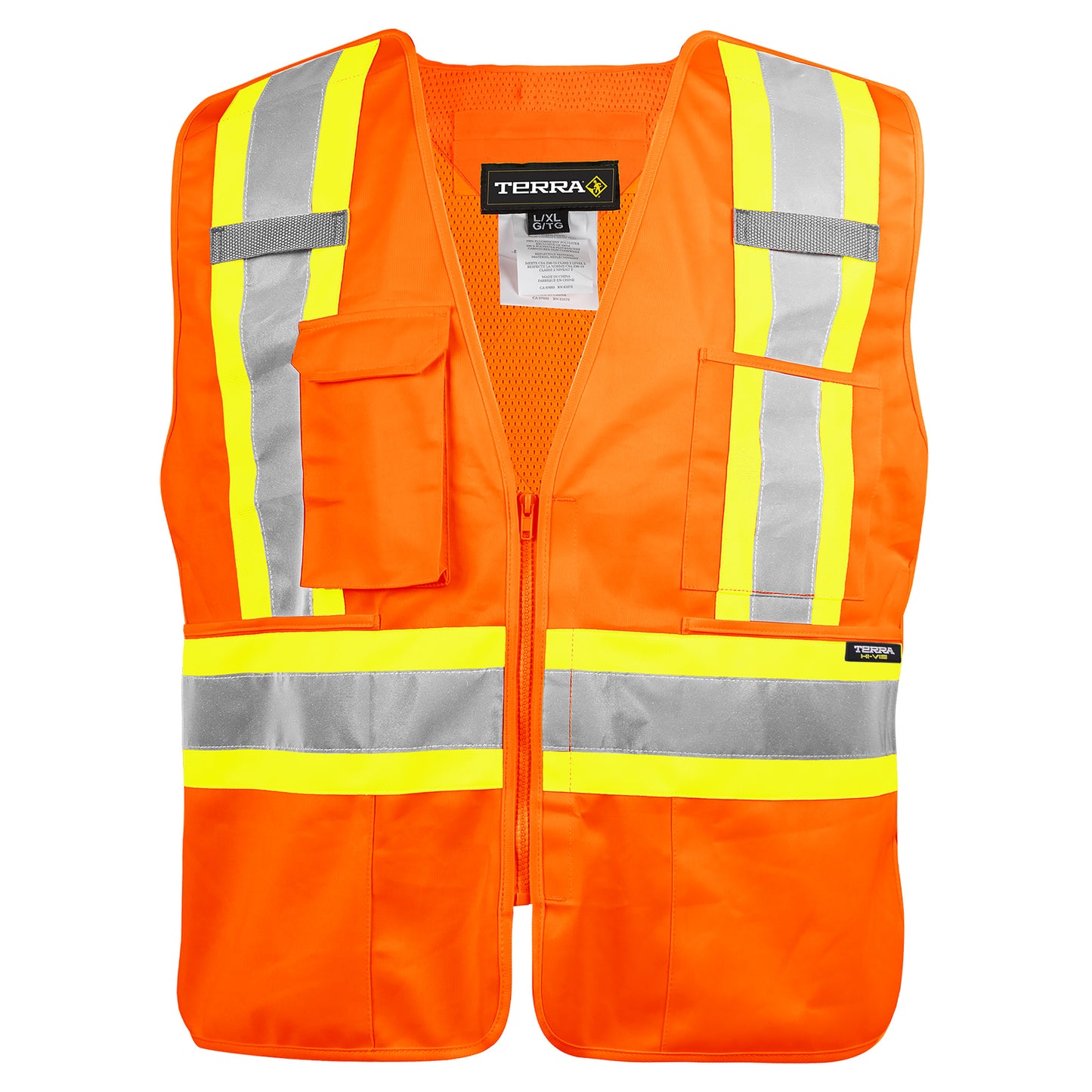 TERRA Hi-Vis 5 Point Tear Away Vest With Zipper - supplynow.ca