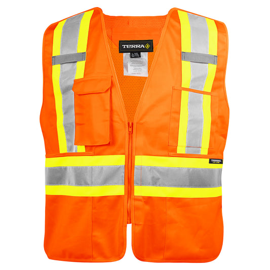 TERRA Hi-Vis 5 Point Tear Away Vest With Zipper - supplynow.ca