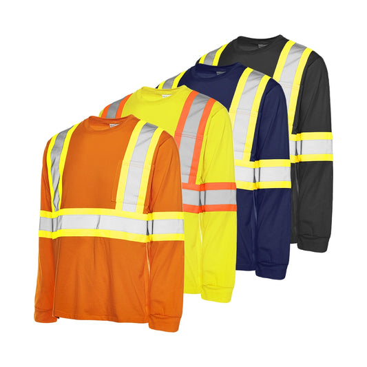 TT4 • Long Sleeve Cotton Traffic T-Shirt, 4″ Refl. Tape