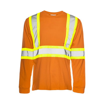 TT4 • Long Sleeve Cotton Traffic T-Shirt, 4″ Refl. Tape
