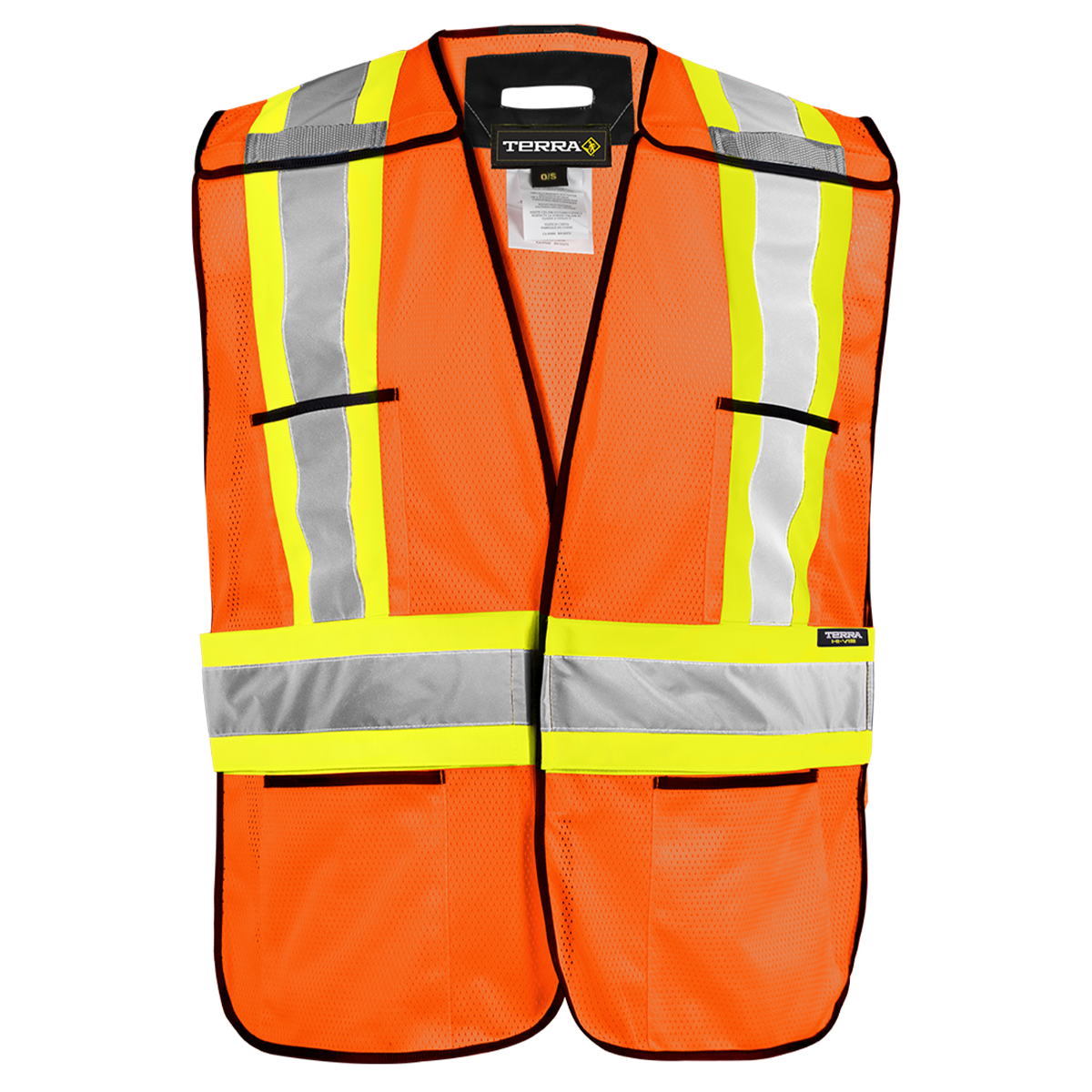 TERRA Hi-Vis 5 Point Tear Away Vest With Black Binding - supplynow.ca