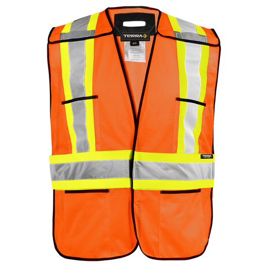 TERRA Hi-Vis 5 Point Tear Away Vest With Black Binding - supplynow.ca