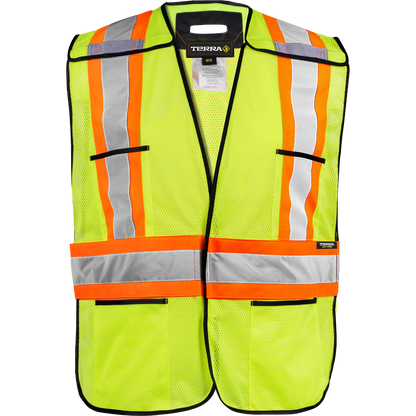 TERRA Hi-Vis 5 Point Tear Away Vest With Black Binding - supplynow.ca